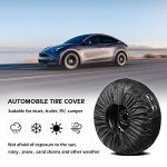 Spare Tire Cover with Pocket,Durable Oxford Cloth+Portable Handle Design Water&Dust-Proof Tire Covers for Car Truck SUV RV Trailer Camper Van (Fits for Tire Diameters 13" - 18")