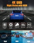 Dash Cam Front and Rear, 4K+1080P Dual Dash Camera for Cars with 5G WiFi, Built-in 32GB Card, Night Vision, G-Sensor, 24H Parking Mode