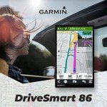 Wearable4U - Garmin DriveSmart 86, 8-inch Car GPS Navigator with Bright, Crisp High-Res Maps and Voice Assist with Power Pack Bundle