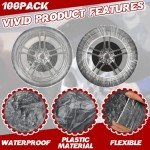 DaisyInner 100 Pcs Disposable Car Tire Covers Plastic Waterproof Tire Wheel Protector for Car Truck SUV Trailer Camper Universal Covering