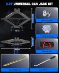 Car Jack Kit, Scissor Jack for Car 2 Ton (4409 lbs), Tire Jack Changing Kit with Lug Wrench for Sedan SUV