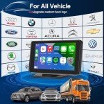 Portable Apple Carplay/Android Auto Screen for Car, 7 Inch HD Touch Screen Wireless Car Play with Backup Camera, Voice Control, BT, FM, Mirror Link for All Vehicle