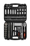 XHTT Mechanics Tools Kit,108-Piece 1/4"&1/2 Metric And Standard Socket Set,Ratchet Set,Quick Release Reversible Ratchet Wrench,Universal Joint,Extension Bars.