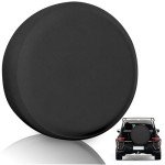 K-Musculo Faux Leather Spare Tire Cover, Waterproof Anti-UV - RV/Truck/Trailer/SUV Accessory (Black 30"-32" Dia)