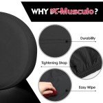 K-Musculo Faux Leather Spare Tire Cover, Waterproof Anti-UV - RV/Truck/Trailer/SUV Accessory (Black 30"-32" Dia)