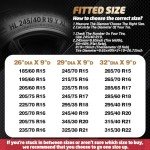 K-Musculo Faux Leather Spare Tire Cover, Waterproof Anti-UV - RV/Truck/Trailer/SUV Accessory (Black 30"-32" Dia)