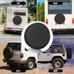 K-Musculo Faux Leather Spare Tire Cover, Waterproof Anti-UV - RV/Truck/Trailer/SUV Accessory (Black 30"-32" Dia)