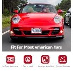 Ohuhu Matte Aluminum License Plate Frame with Red Screw Caps, 2Pcs 2 Holes Red Licenses Plates Frames, Car Licenses Plate Covers Holders for US Vehicles