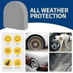 Tuszom Waterproof Anti-UV Tire Protectors 4 Pack - Tearproof 900D Solution-Dyed Tearproof Windproof Tire Covers for RV, Trailer,Camper,Truck,Cars,Jeeps,Vans,SUV (Universal Fits 29-31.75 inch)