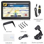 GPS Navigator for Car, Latest 2025 Map 7 inch Touch Screen GPS for Car 256-16GB, Voice Turn Direction Guidance, Speed and Red Light Warning, Pre-Installed North America Lifetime map Free Update