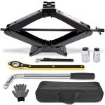 Scissor Jack 3 Ton (6610 lbs) Tire Changing Kit with Lug Wrench - Emergency Kit for Car, SUV, MPV