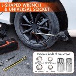 Scissor Jack 3 Ton (6610 lbs) Tire Changing Kit with Lug Wrench - Emergency Kit for Car, SUV, MPV