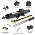 Scissor Jack 3 Ton (6610 lbs) Tire Changing Kit with Lug Wrench - Emergency Kit for Car, SUV, MPV