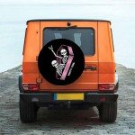 Skeleton Spare Tire Cover for RV Trailer Halloween Wheel Protectors Weatherproof Polyester Tire Case for All Cars SUV Camper Travel 15 inch