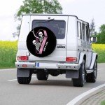 Skeleton Spare Tire Cover for RV Trailer Halloween Wheel Protectors Weatherproof Polyester Tire Case for All Cars SUV Camper Travel 15 inch