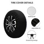 Skeleton Spare Tire Cover for RV Trailer Halloween Wheel Protectors Weatherproof Polyester Tire Case for All Cars SUV Camper Travel 15 inch