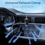 Car Air Freshener Diffuser, Smart Car Air Freshener with 3 Adjustable Light Modes, Rechargeable Aromatizante Para Carro with 6pcs Essential Oil, Auto On/Off, Long-Lasting, Black