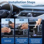 Car Air Freshener Diffuser, Smart Car Air Freshener with 3 Adjustable Light Modes, Rechargeable Aromatizante Para Carro with 6pcs Essential Oil, Auto On/Off, Long-Lasting, Black