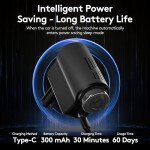 Car Air Freshener Diffuser, Smart Car Air Freshener with 3 Adjustable Light Modes, Rechargeable Aromatizante Para Carro with 6pcs Essential Oil, Auto On/Off, Long-Lasting, Black