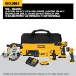 DEWALT 20V MAX Power Tool Combo Kit, 4-Tool Cordless Power Tool Set with 2 Batteries and Charger (DCK423D2)