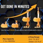 ROGTZ Electric Car Floor Jack 3 Ton All-in-one Automatic 12v Scissor Lift Jack for Tire Change Replacement