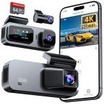 Anyski 3-Channel 5GHz WiFi Dash Cam with 64GB Card