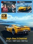 Anyski 3-Channel 5GHz WiFi Dash Cam with 64GB Card