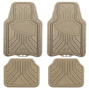 Armor All 4-Piece All-Season Trim-to-Fit Floor Liners, Full Coverage Automotive Floor Mats, Universal Fit, Custom Fit for Cars, Trucks, SUVs - Tan