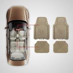 Armor All 4-Piece All-Season Trim-to-Fit Floor Liners, Full Coverage Automotive Floor Mats, Universal Fit, Custom Fit for Cars, Trucks, SUVs - Tan