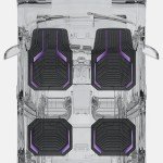 PIC AUTO Heavy Duty Rubber Floor Mats, Purple Aluminum Film Car Mats Set, Front and Rear Car Mats with Anti-Slip Backing, All Weather Protection, Trim-to-Fit for Automotive SUV, Sedan, Van