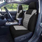 FH Group Full Set 3D Air Mesh Car Seat Covers - Universal Fit, Low Back Seat Cover, Airbag Compatible, Split Bench Rear Seat, Washable Seat Cover for SUV, Sedan, Gray