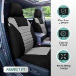 FH Group Full Set 3D Air Mesh Car Seat Covers - Universal Fit, Low Back Seat Cover, Airbag Compatible, Split Bench Rear Seat, Washable Seat Cover for SUV, Sedan, Gray