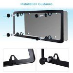 Lrokimg Black License Plate Frames 2 Pack, License Plate Holders Stainless Steel, Universal US Car License Plate Covers with Screws Washers Caps (4 Holes)