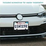 Lrokimg Black License Plate Frames 2 Pack, License Plate Holders Stainless Steel, Universal US Car License Plate Covers with Screws Washers Caps (4 Holes)