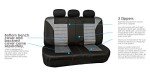 FH Group Full Set 3D Air Mesh Car Seat Covers - Universal Fit, Low Back Seat Cover, Airbag Compatible, Split Bench Rear Seat, Washable Seat Cover for SUV, Sedan, Gray
