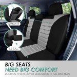 FH Group Full Set 3D Air Mesh Car Seat Covers - Universal Fit, Low Back Seat Cover, Airbag Compatible, Split Bench Rear Seat, Washable Seat Cover for SUV, Sedan, Gray