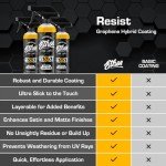 RESIST Graphene Spray Coating - UV Ceramic Coating for Cars - 2-in-1 Hybrid Formula Ceramic Spray Coating for Cars for Incredibly Slick, Glossy Finish - Graphene Ceramic Coating Protection for Car