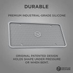 Rightcar Solutions Silicone License Plate Frame | The Original Premium Grade Silicone Car Plate Frame | Rust Proof, Rattle Proof, Weather Proof License Plate Holder (Grey)