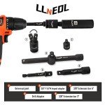 LLNEDL Impact Socket Set 3/8 Drive,95Pcs Deep&Shallow Socket Wrench Set,6 Point Metric&Standard Full |5/16"-3/4",8-22mm| with Spark Plug Sockets,72T Ratchet Handle, Screwdrivers for Automotive&Home