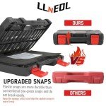 LLNEDL Impact Socket Set 3/8 Drive,95Pcs Deep&Shallow Socket Wrench Set,6 Point Metric&Standard Full |5/16"-3/4",8-22mm| with Spark Plug Sockets,72T Ratchet Handle, Screwdrivers for Automotive&Home