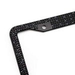 Sparkly Rhinestone License Plate Frame for Women - Stainless Steel with 1200 Black Glass Crystals
