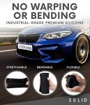 Silicone Black License Plate Frame Covers 2 Pack- Front and Back Car Plate Bracket Holders. Rust-Proof, Rattle-Proof, Weather-Proof (Black)