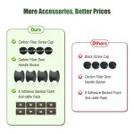 FBJTDQ Carbon Fiber License Plate Frames- Black Carbon Pattern Plastic Front & Rear Car Tag Holder Cover 2 Pack, for Men/Women, with Mount Hardware, Screws, Caps, Rattle Proof Pads, Handlebar Stickers