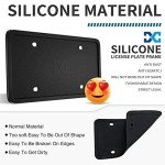 XCLPF Silicone Black License Plate Frame Covers 2 Pack- Front and Back Car Plate Bracket Holders. Rust-Proof, Rattle-Proof, Weather-Proof (Black)