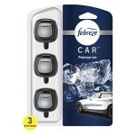 Febreze Car Air Freshener Vent Clip Platinum Ice Scent, .07 oz. Car Vent Clips, Pack of 3 and Stay-Fresh Storage Case