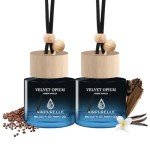 Car Air Freshener Hanging 2 Pack Diffuser - Amber Vanilla Fragrance Oil Air Diffuser for Car, 45+ days Long Lasting Fragrance, Two 0.27 FL OZ/8ML Made in USA