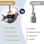 Car Air Freshener Hanging 2 Pack Diffuser - Amber Vanilla Fragrance Oil Air Diffuser for Car, 45+ days Long Lasting Fragrance, Two 0.27 FL OZ/8ML Made in USA