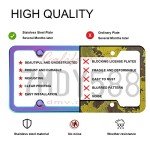 Iridescent License Plate Frame, 2 Pack Stainless Steel Mirror Polish Treatment, Universal US Car License Plate Bracket Holder, 4 Holes Theft Design, Rustproof Weatherproof(with mounting Fittings).