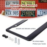 Matte Black License Plate Frames - Airxwills License Plate Covers, 2 Packs Universal Aluminum Tag Frame for License Plate for Front and Rear Car Tags.