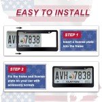 Matte Black License Plate Frames - Airxwills License Plate Covers, 2 Packs Universal Aluminum Tag Frame for License Plate for Front and Rear Car Tags.